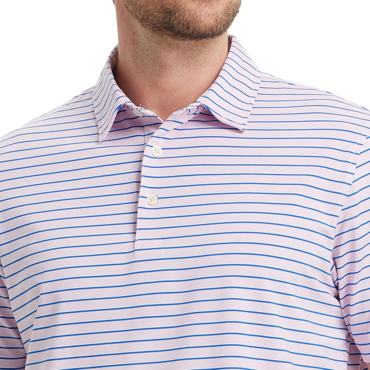 M MAELREG Golf Shirts for Men Moisture Wicking Striped Polo Performance Dry Fit Business Sports Mens Polo Shirts Short Sleeve