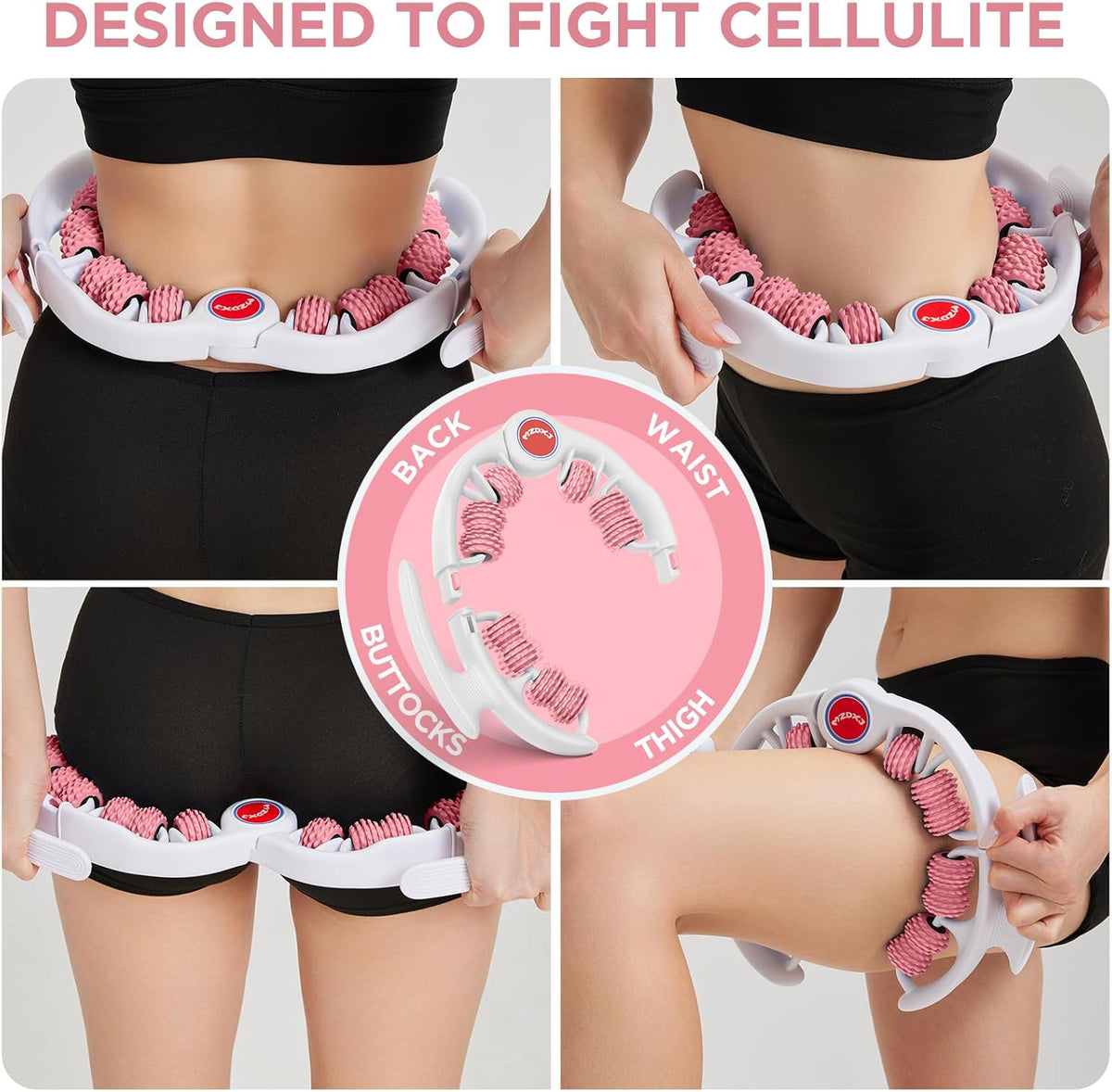 Cellulite Massage Tool Deep Fascia Massager & Dimpled Skin Remover for Legs - Anti-Cellulite Roller Tech with Lymphatic Drainage, Smooth Skin & Pain Relief for Thighs & Buttocks Sculpting