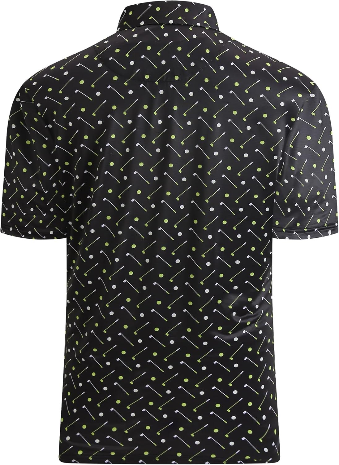 Esabel.C Golf Shirts for Men Dry Fit Performance Short Sleeve Print Moisture Wicking Collared Shirt