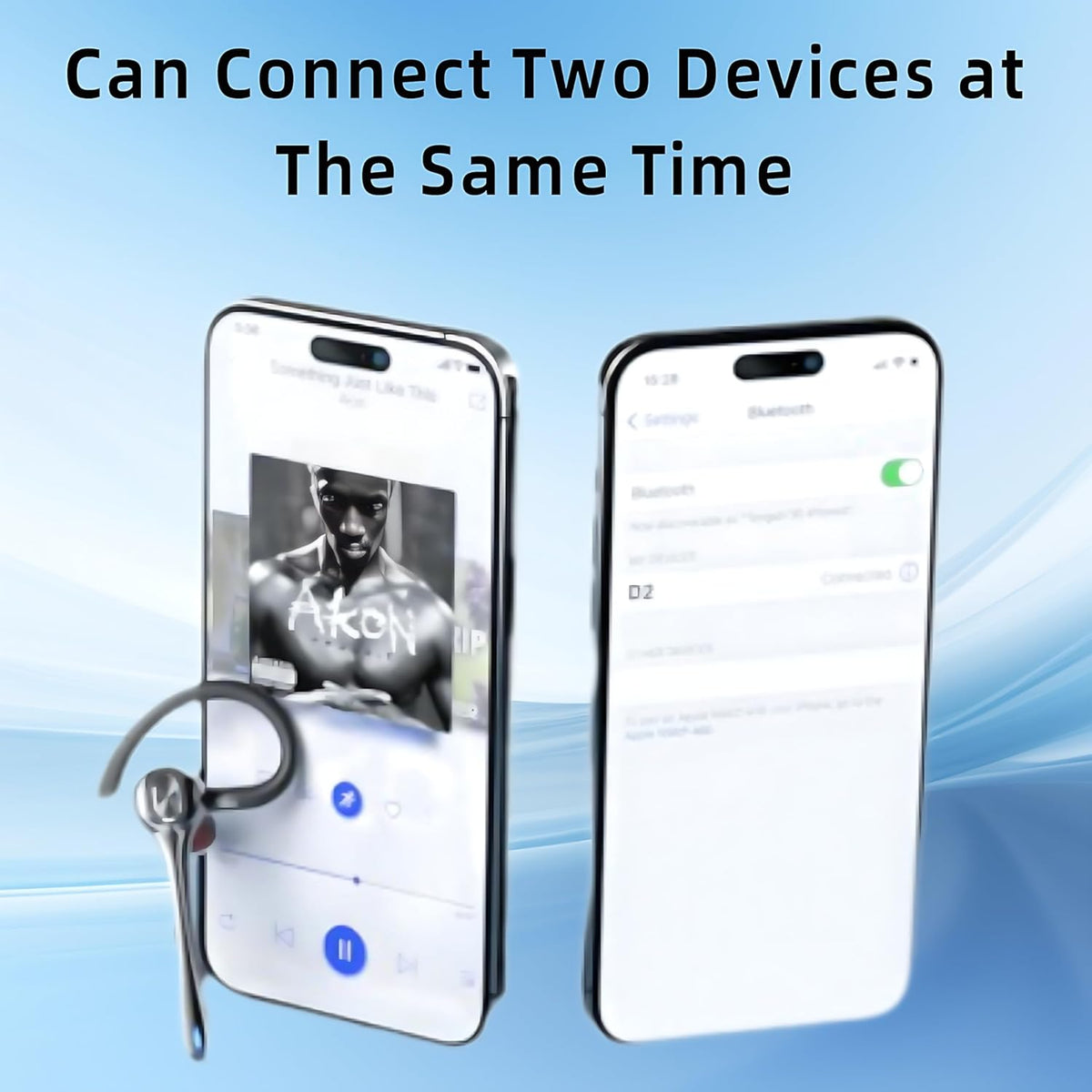 Earbuds Bluetooth Headset Wireless Earpiece with Noise Canceling Microphone 160H Standby Time Hands Free Headphones Single Ear Earphones for IOS Android Samsung Cell Phones Business Home Office Gaming