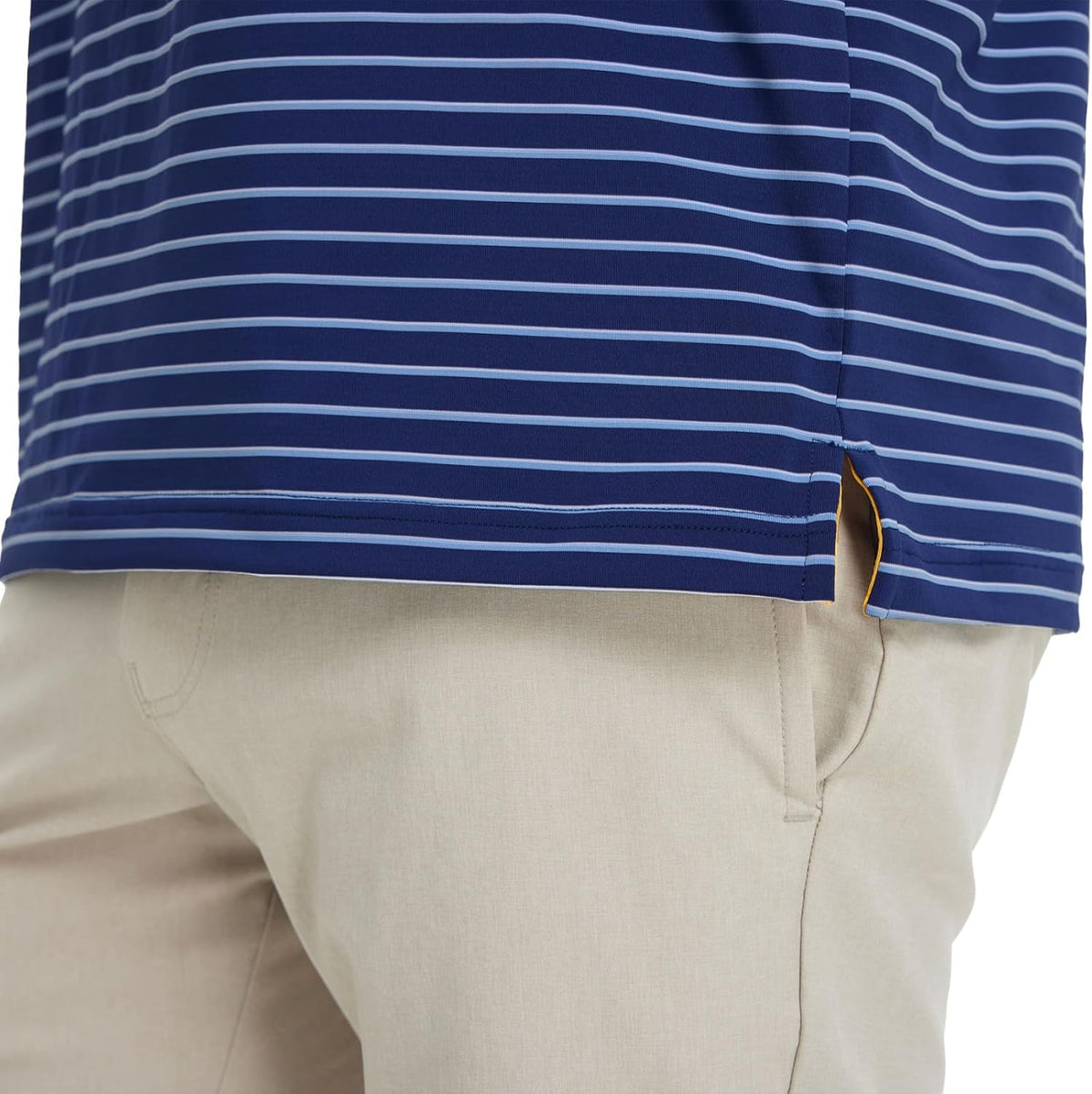 M MAELREG Golf Shirts for Men Moisture Wicking Striped Polo Performance Dry Fit Business Sports Mens Polo Shirts Short Sleeve