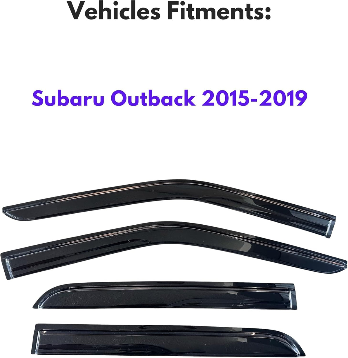 KPY Window Visor Compatible with Subaru Outback 2015-2019, 4PC Rain Guard Side Window Vent Deflectors Tape-On Mugen Style, 2015 2016 2017 2018 2019