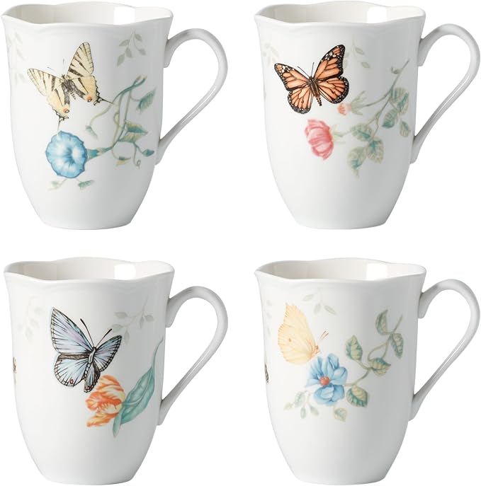 Lenox Butterfly Meadow 4-Piece Mug Set, 2.44, Multi