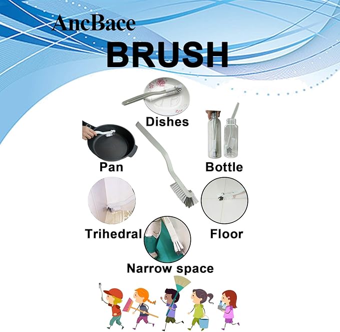 Dish Brush Kitchen Cleaning Brush Bottle Brush Bathroom Scrub Brushes Sink Household Pot Pan Edge Corners Tile Lines Brush with Stiff Bristles