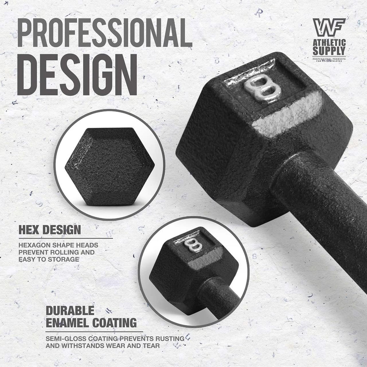 WF Athletic Supply 200Lb Dumbbell Set, 10-30Lb Dumbbell Set with Two-Tier Storage Rack for Muscle Toning, Strength Building & Weight Loss - Multiple Choices Available