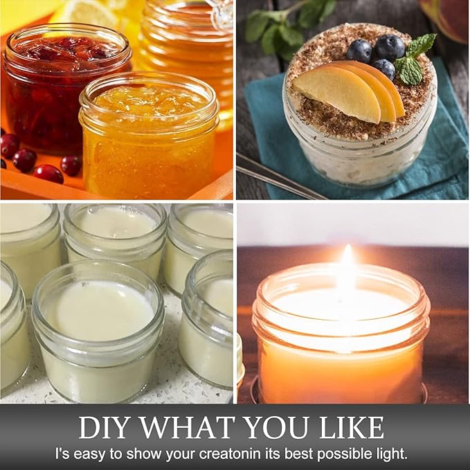 QAPPDA 4oz Glass Jars With Lids,Small Mason Jars Wide Mouth,Mini Canning Jars With Silver Lids For Honey,Jam,Jelly,Wedding Favor,Shower Favors,Spice Jars For Kitchen Storage & Home,Set of 40