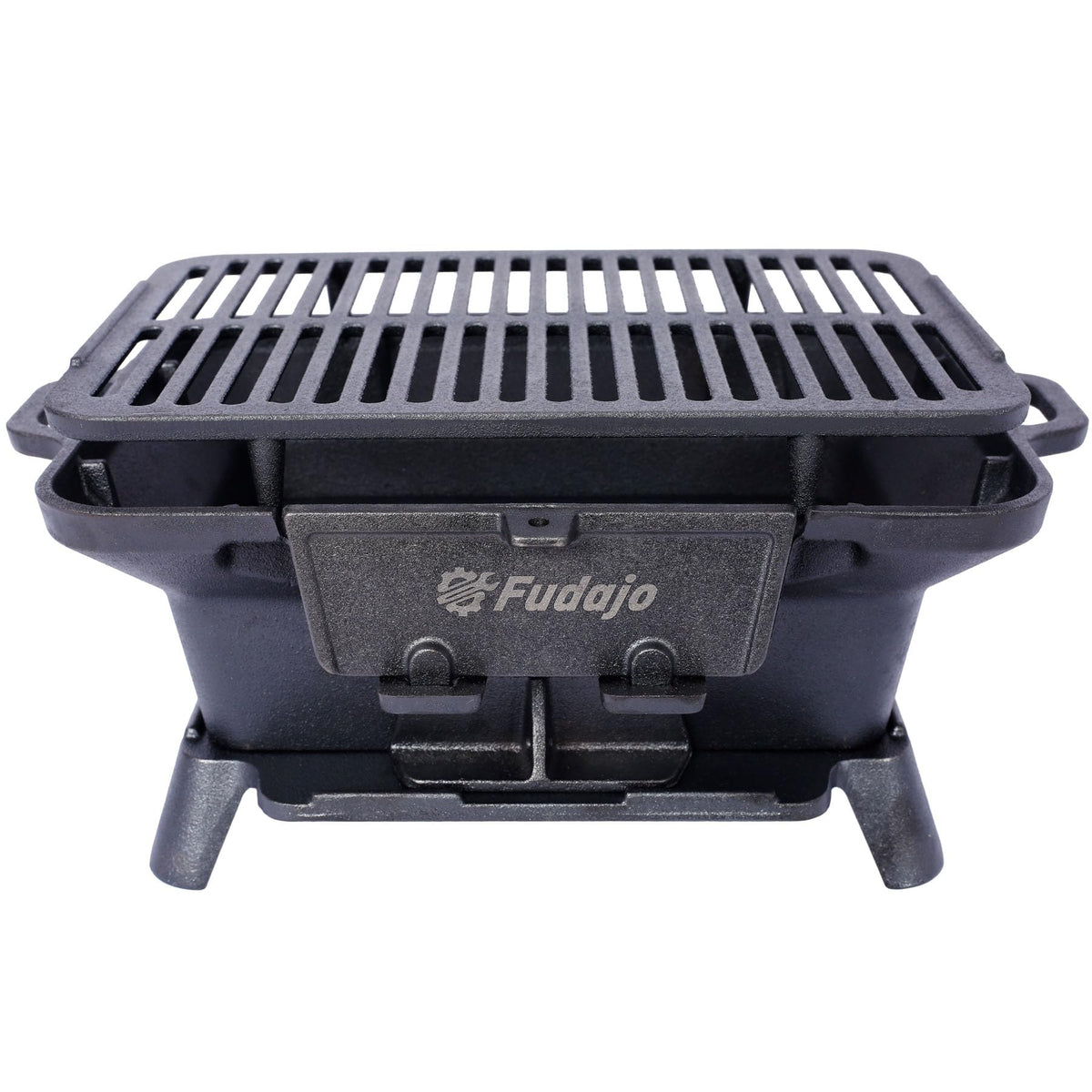 16" Rectangular Cast Iron Hibachi Grill, Portable Charcoal Grill With Vent Removable Grate, Yakitori Grills for Outdoor Camping Cooking, Enameled (Rectangular)