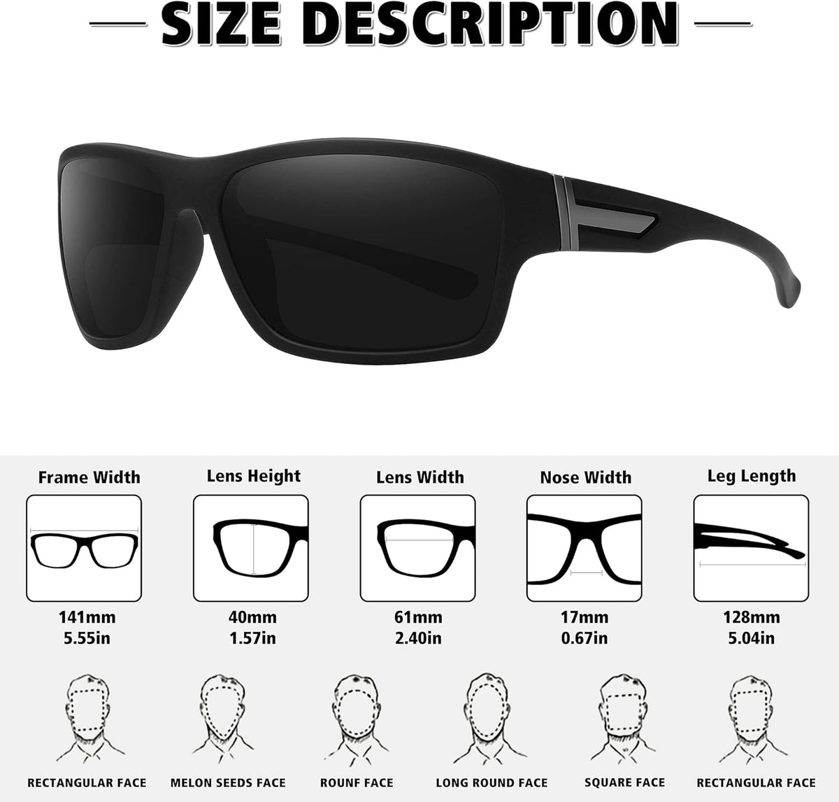 STORYCOAST Polarized Sports Sunglasses for Men Women Unbreakable Frame Cycling Fishing Driving