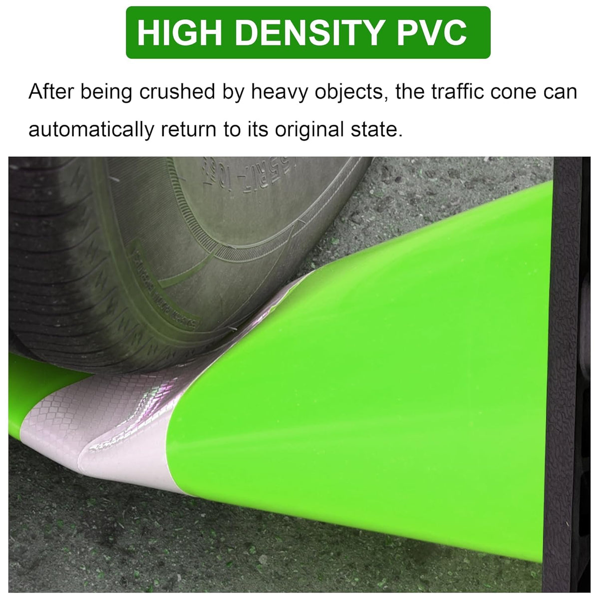 OrangeStar 12" Traffic Cones 4-Pack, Green Safety Cones with Reflective Collar & Heavy Duty Base for Driving Practice, Parking Lots, Roadwork, Construction | Indoor & Outdoor Use