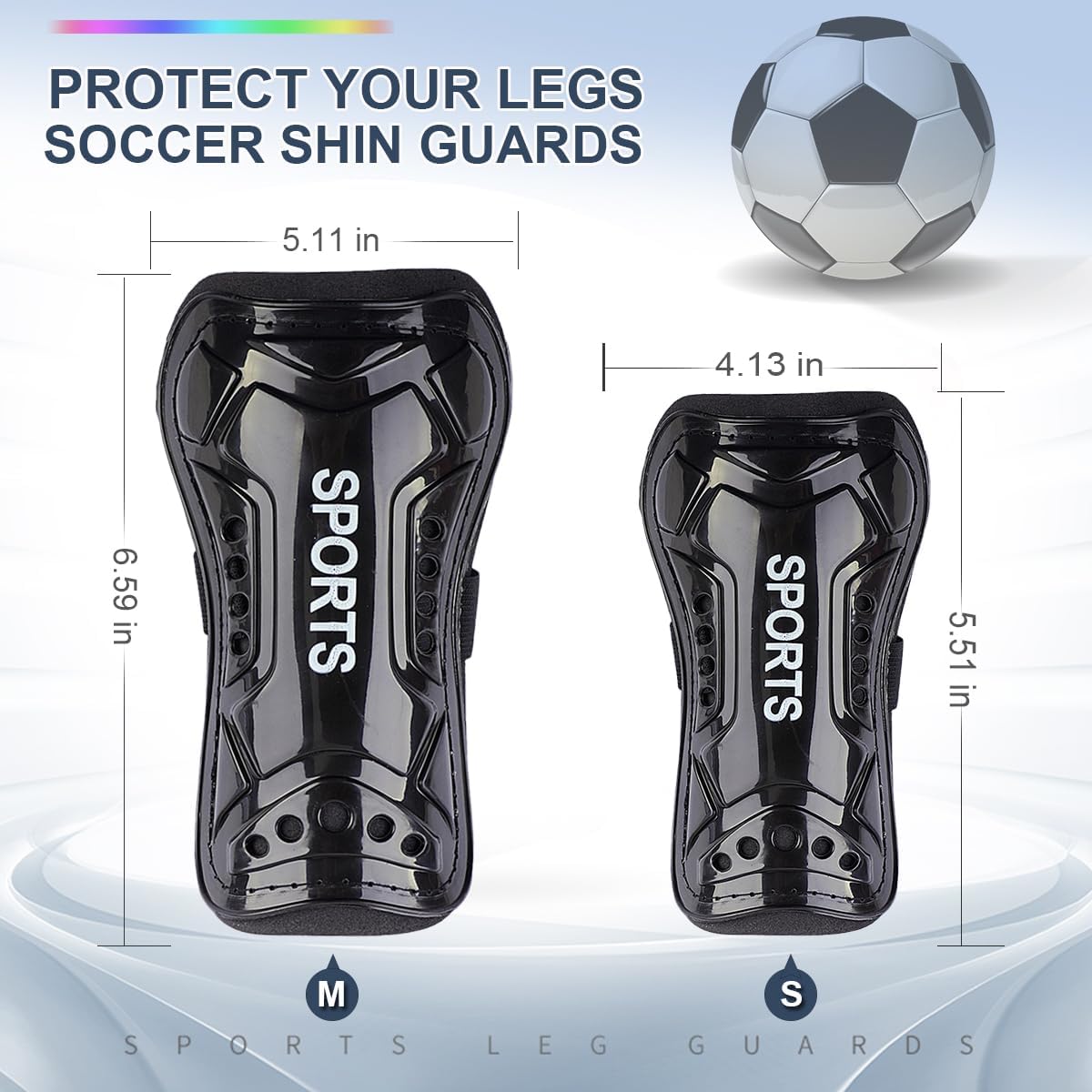 Youth Soccer Shin Guards for Kids Shin Pads Child Calf Protective Gear Protective Soccer Equipment for Boys Girls Children 3-15 Years Old
