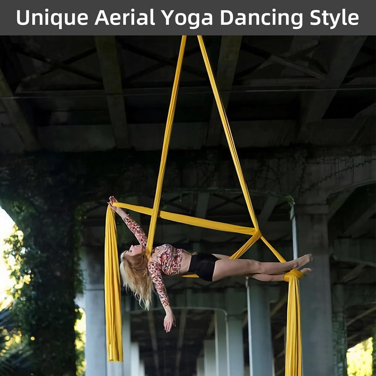 PRIOR FITNESS Aerial Silks Kit Colorful 9/15/20 Yards 40D Nylon Fabric Hammock Set With Hardware & Guide for All Levels Of Aerial Yoga Practice and Acrobatic Flying For Adults Aerial silk