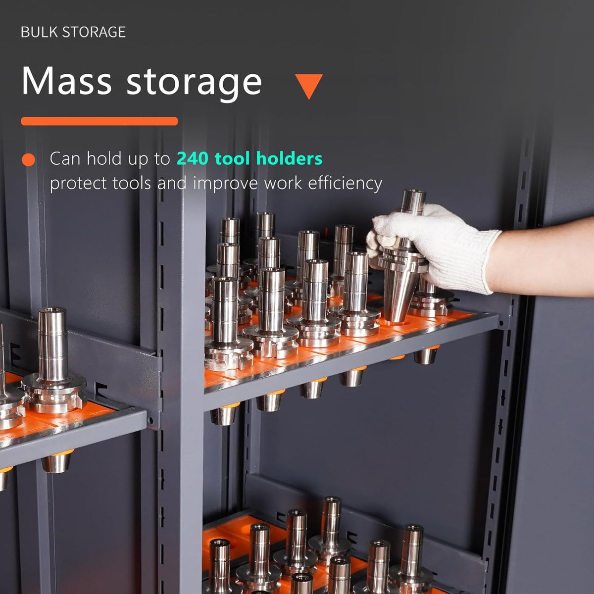 Large Capacity CNC Tool Storage Cabinet, Tool Holder Station Rack With Lock, Multi-Purpose Holder Suitable for Machinists and Workers