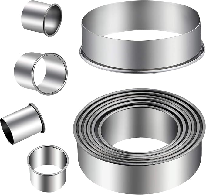 Round Cookie Cutters Set 12 Pieces Bistcuit Cookie Cutters Circle Pastry Cutters Round Donut Ring Molds for Baking for Pastries Doughs Doughnuts