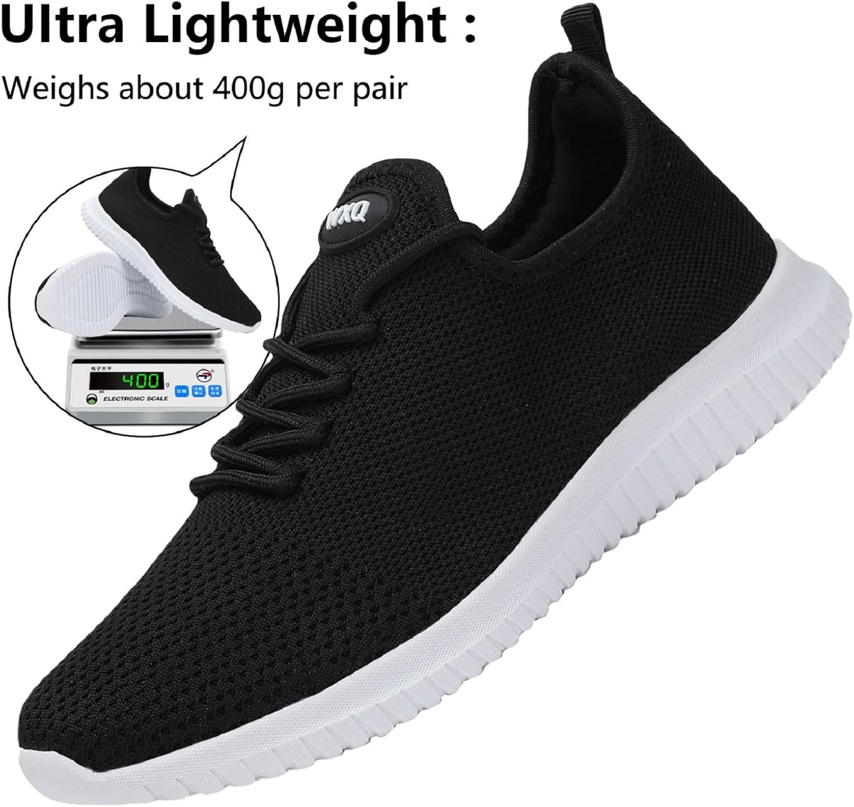 WXQ Men's Running Shoes Comfortable Lightweight Breathable Walking Shoes Mesh Workout Casual Sports Shoes