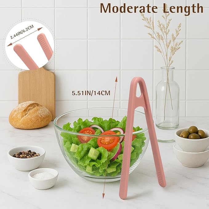3-Pack Mini Silicone Tongs – 5.5" Small Kitchen Tongs in 3 Colors for Cooking, Serving & Fine Motor Skills