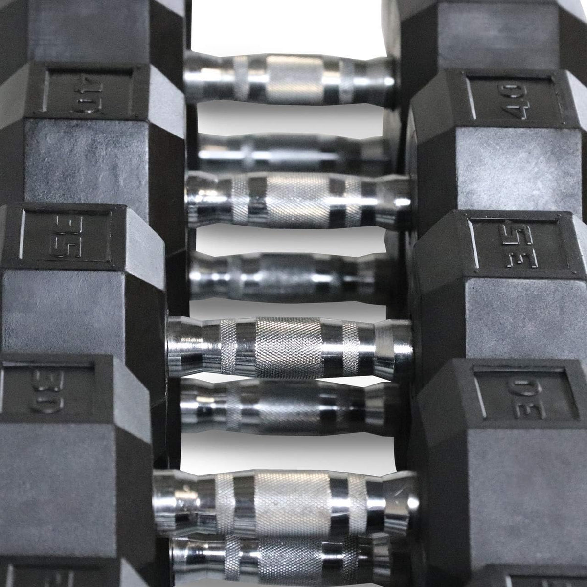 WF Athletic Supply Rubber Coated Hex Dumbbell Set, Multiple Choices Available - Dumbbells with Rack Stand and Mat, or Dumbbells Only (200/550/1200/2100/3000 LB)