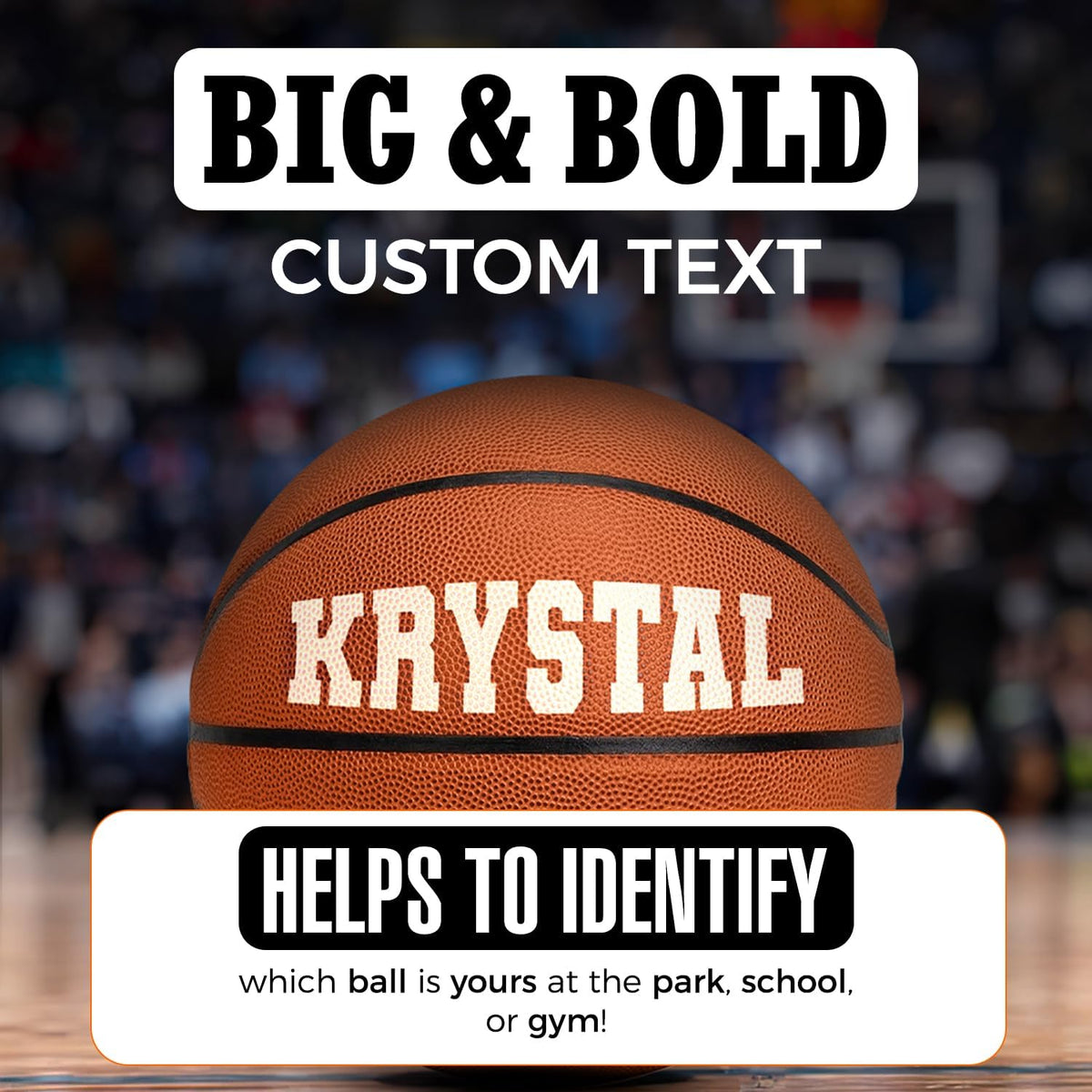 HAMMET Personalized Basketball – Customized Basketball with Your Name or Text – Multiple Colors, Fonts & Designs Available – Durable for Indoor and Outdoor - Ideal Gift for Son, Daughter, Boy or Girl