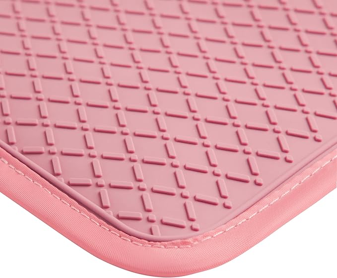 Ohocut Pink Checkered Pot Holder, Checkerboard Potholders for Kitchen, Silicone Pot Holders with Pocket for Kitchen Clearance 2 Pack Set, Hot Pads and Oven Mitts for Cooking Baking