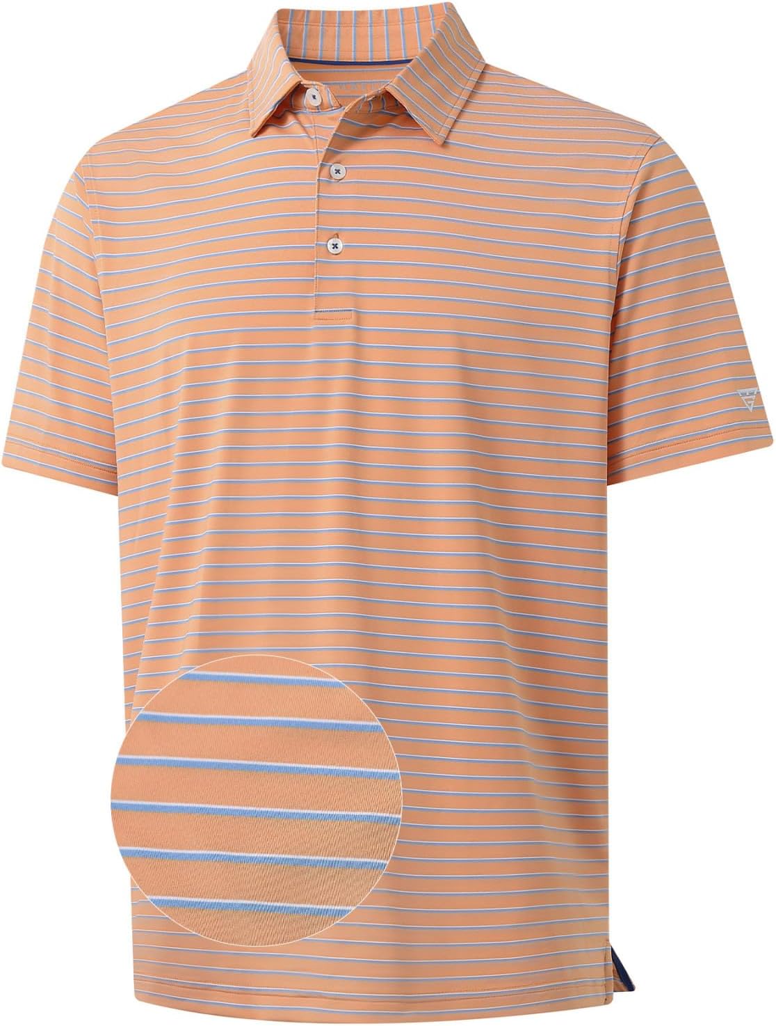 M MAELREG Golf Shirts for Men Moisture Wicking Striped Polo Performance Dry Fit Business Sports Mens Polo Shirts Short Sleeve