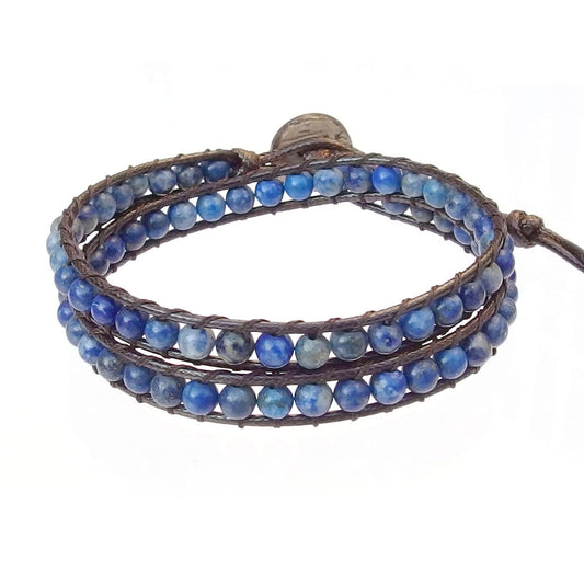 Ayriwoyi Wrap Bracelets for women Blue Lapis Lazuli Bracelet Natural Stone Beaded Wrap Bracelet Bohemian Bracelet Handmade Jewelry Gifts
