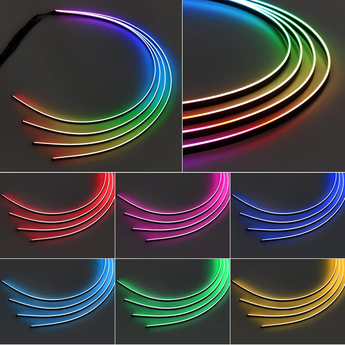 Dreamcolor Acrylic Interior Car LED Strip Light 43-inch, which fit for dreamcolor Main Controller Module and Sub-Controller Module kit (not Including) of The LED LAMP APP