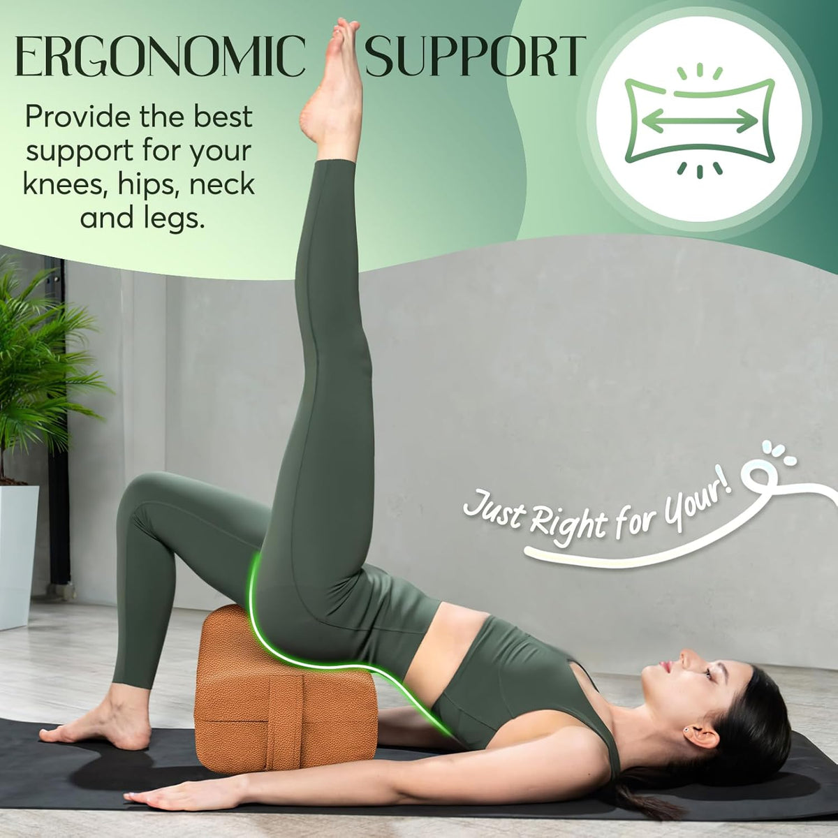 Premium Crushed Sponge Yoga Bolster Pillow for Yin Yoga, Restorative & Meditation - Rectangular Cushion