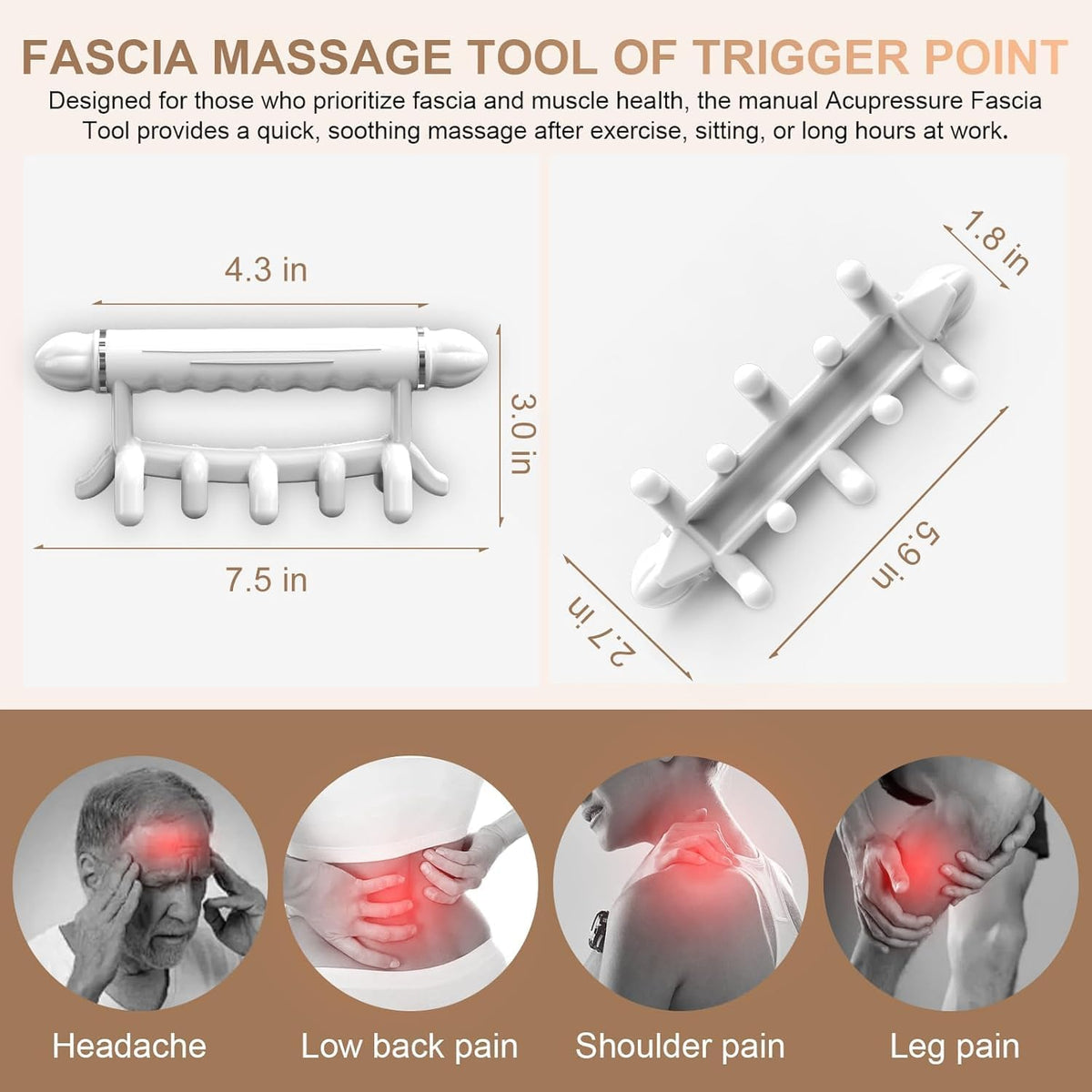 Fascia Massage Tool Blaster for Cellulite,Trigger Points Massage Tools,Neck Back and Shoulder Message Stick ＆ Cellulite Massager,Gifts for Women Men
