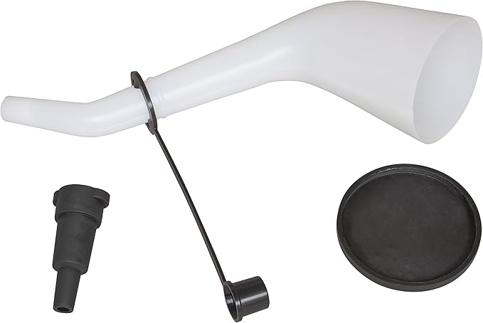 Lisle 18232 Offset Funnel with Cap & Lid Black