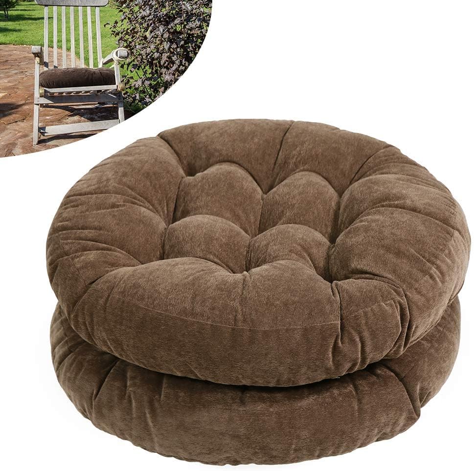Tiita Round Floor Pillow Cushions 22"x22" Patio Chair Cushion for Outdoor Furniture Seat Pads Set of 2 Meditation Cushion for Yoga Living Room Sofa Balcony, Coffee