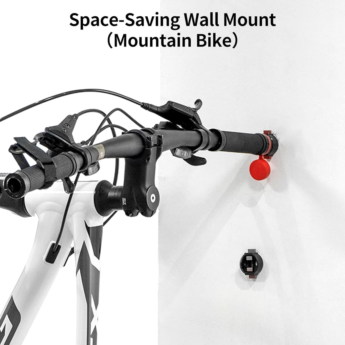 Mountain Bike Handlebar Wall Mount, Space-Saving & Easy Installation, Sturdy Garage Bike Storage Holds Up to 66lbs