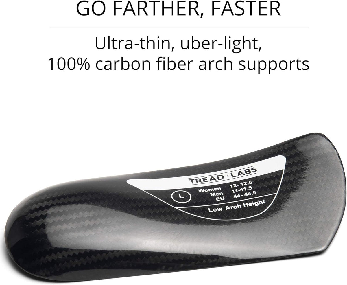Dash Carbon Fiber Performance Insoles – Add Ultra Firm Orthotic Arch Support to Soccer Cleats, Cycling Shoes and Running Shoes