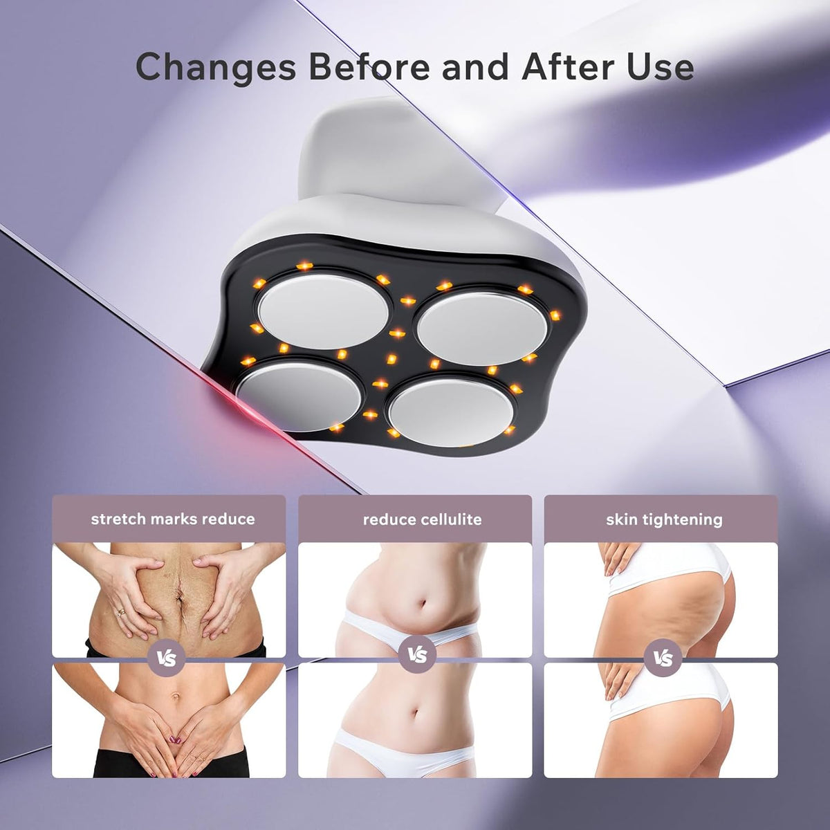 Depsoul Cellulite Massager Cordless Body Massage Tool - 3 Modes 10 Levels with Heating Function Electric Massager for Belly, Arm, Waist, Leg, Butt, Back