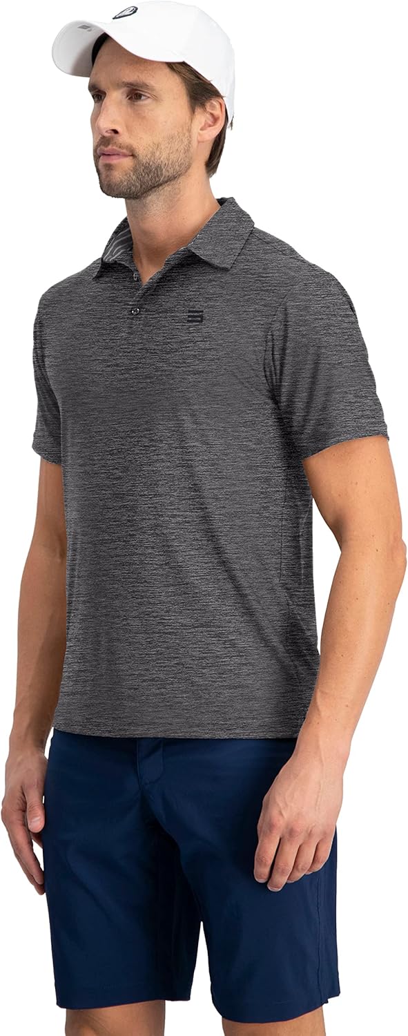 Three Sixty Six Golf Shirts for Men - Dry Fit Short-Sleeve Polo, Athletic Casual Collared T-Shirt