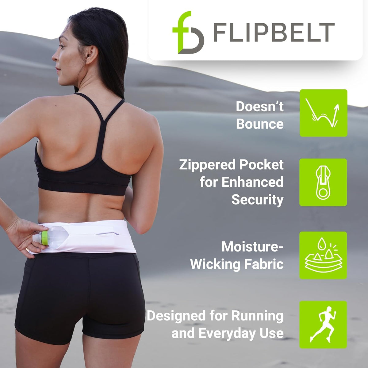 FlipBelt Zipper Running Belt, Waist Pack for Fitness and Running, US Company