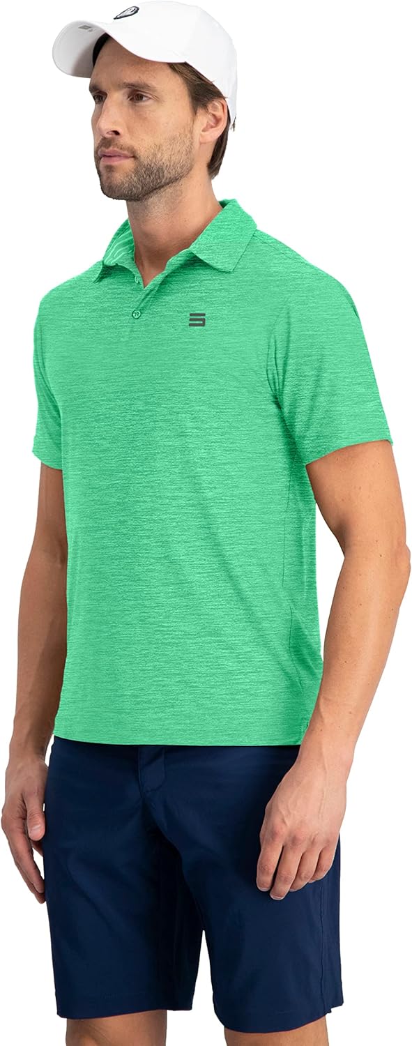 Three Sixty Six Golf Shirts for Men - Dry Fit Short-Sleeve Polo, Athletic Casual Collared T-Shirt