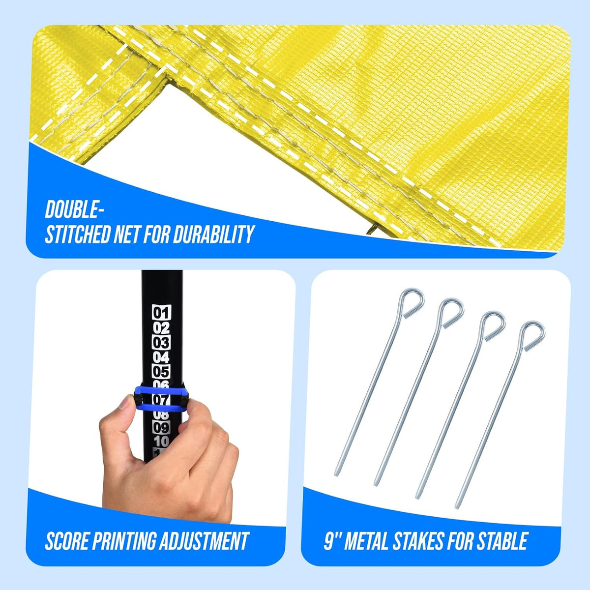 Outdoor Portable Volleyball Net Set System for Backyard - Quick & Easy Setup Adjustable Height Poles, PU Volleyball, Pump and Carrying Bag