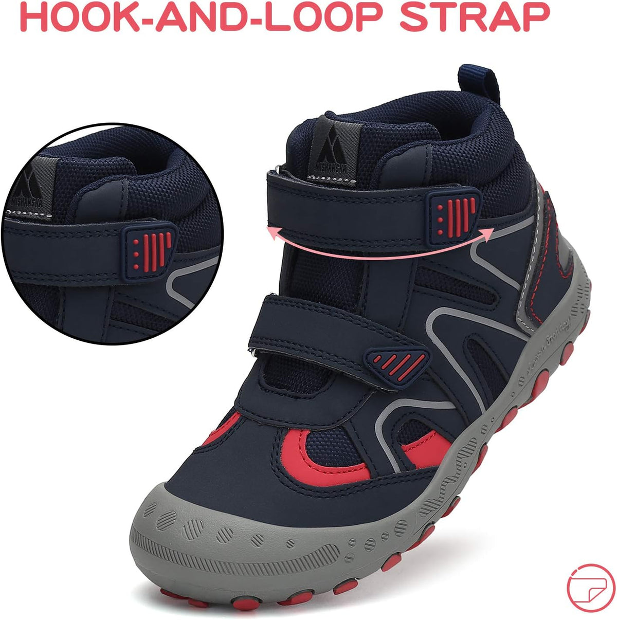 Mishansha Kids Water Resistant Hiking Boots, Boys Girls Anti Collision Anti-Skid Athletic Outdoor Adventure Trekking Shoes