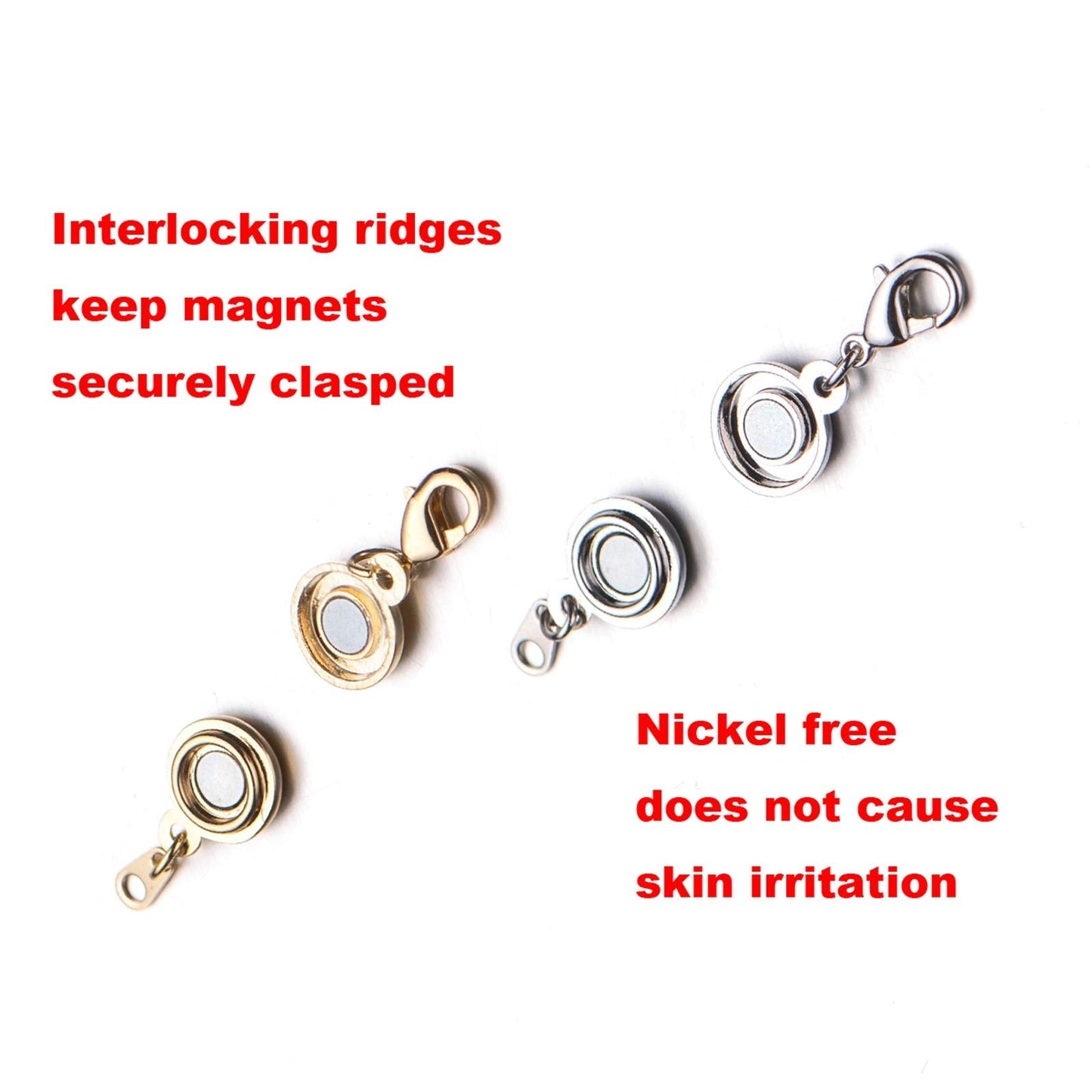 Zpsolution Locking Magnetic Clasps for Jewelry Necklaces Bracelets - Light and Small Keep the Clasp in Back