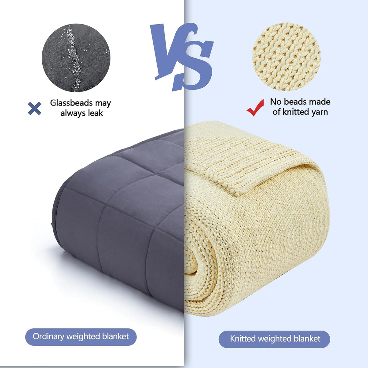 L'AGRATY Knitted Weighted Blanket - 60"x80" 15lbs Cooling Chunky Knit Heavy Blanket for Adults Braided Crochet Throw Thick Cable Yarn Knit Decorative No Beads Evenly Weighted Machine Washable
