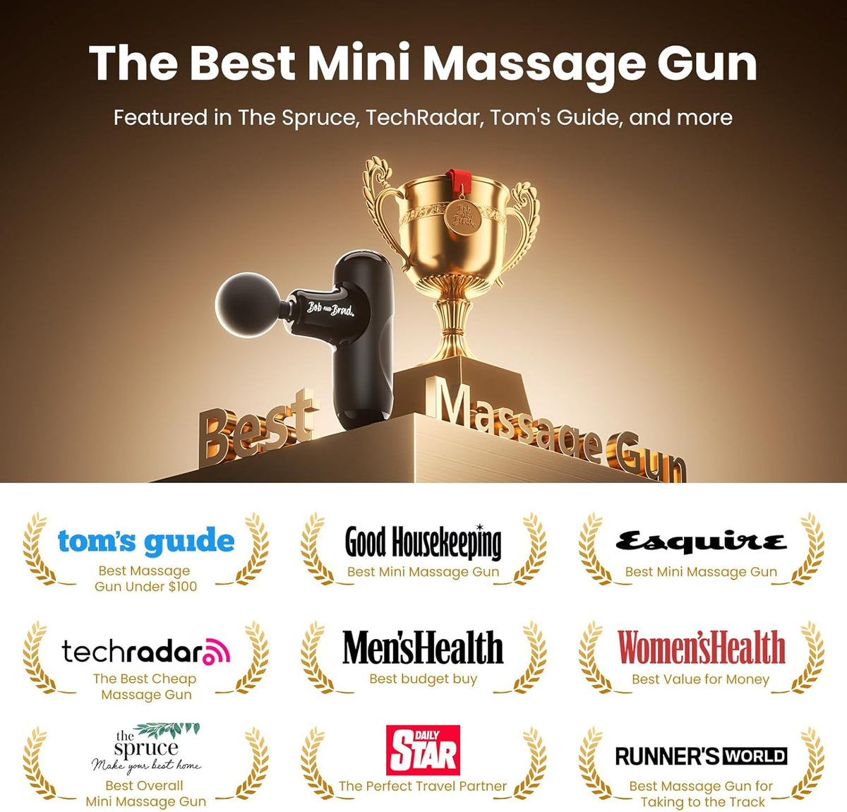 BOB AND BRAD Q2 Mini Massage Gun, Pocket-Sized Deep Tissue Massager Gun, Portable Percussion Muscle Massager Gun, Ultra Small & Quiet Muscle Massage Gun with Carry Case, Home Gym Travel, Black