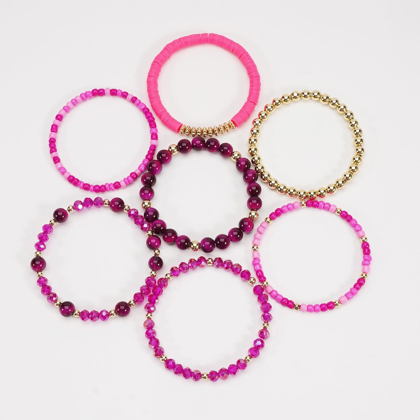 Briutn Stackable Beaded Bracelet for Women Stretch Boho Bracelet Summer Beach Jewelry