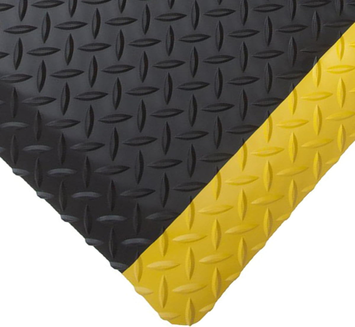Rhino Mats, American Classic Diamond Anti-Fatigue Mats, Industrial Ergonomic Comfort Standing Mat for Work, Home, Garage, Office, Kitchen or Anywhere (Black/Yellow 9/16" Thick, 2 FT. x 12 FT.)