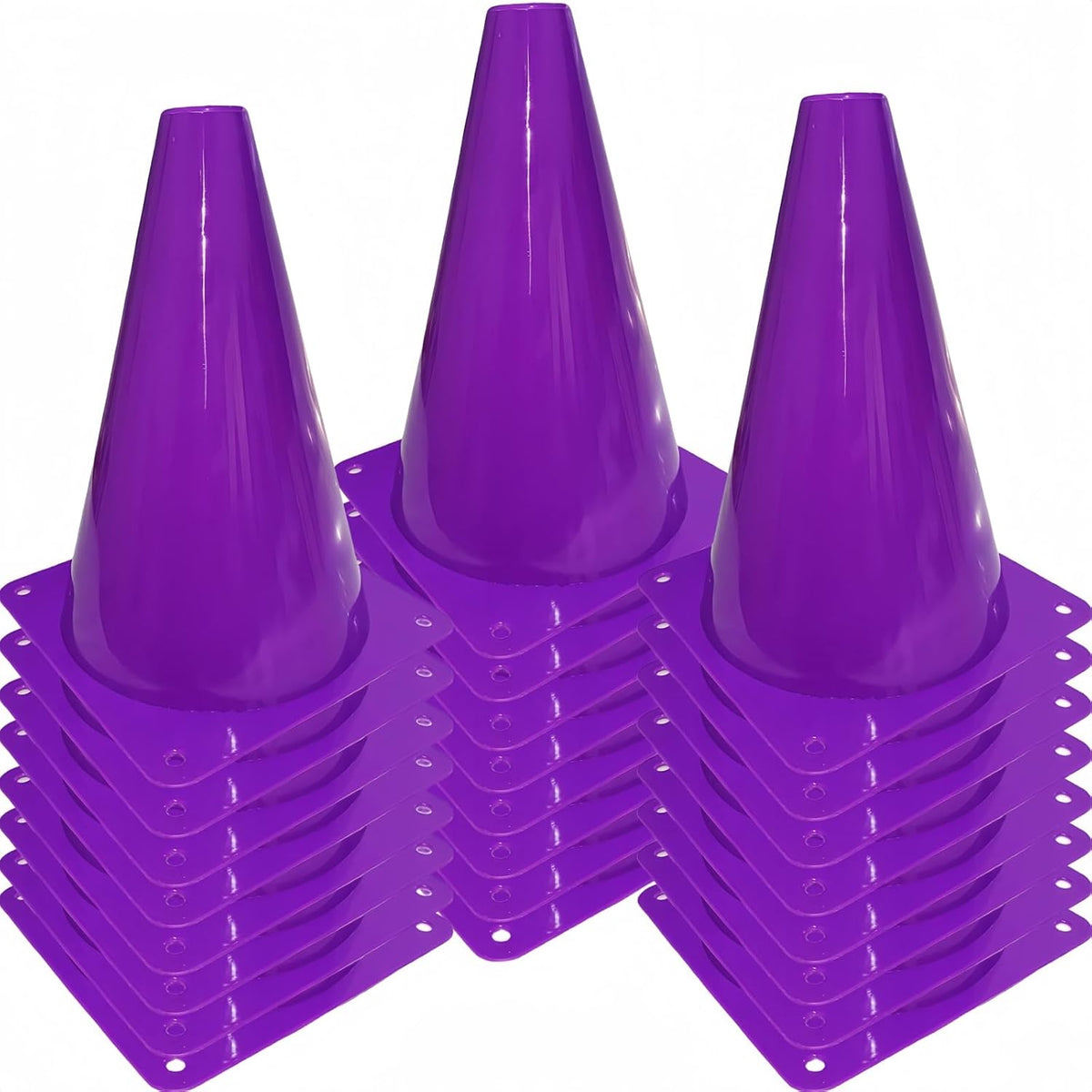 24 Pcs 7 Inch Plastic Traffic Cones, Basketball Football Drills, Skating, Sport Training Agility Markers, Indoor Outdoor Games, Multicolor