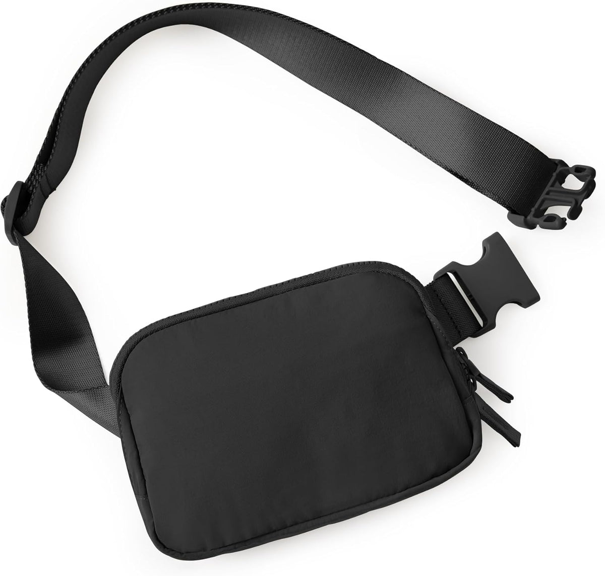 ODODOS Unisex Mini Belt Bag with Adjustable Strap Small Fanny Pack for Workout Running Traveling Hiking, Elegant Black