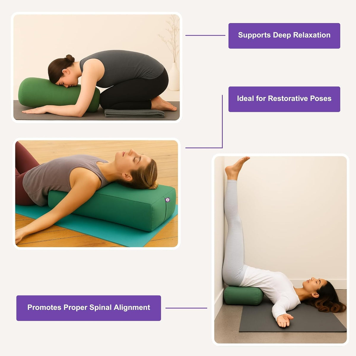 Rectangular Cotton Yoga Bolster, Yoga Pillow, Yoga Cushion, Yin yoga Bolster, Iyengar yoga bolster