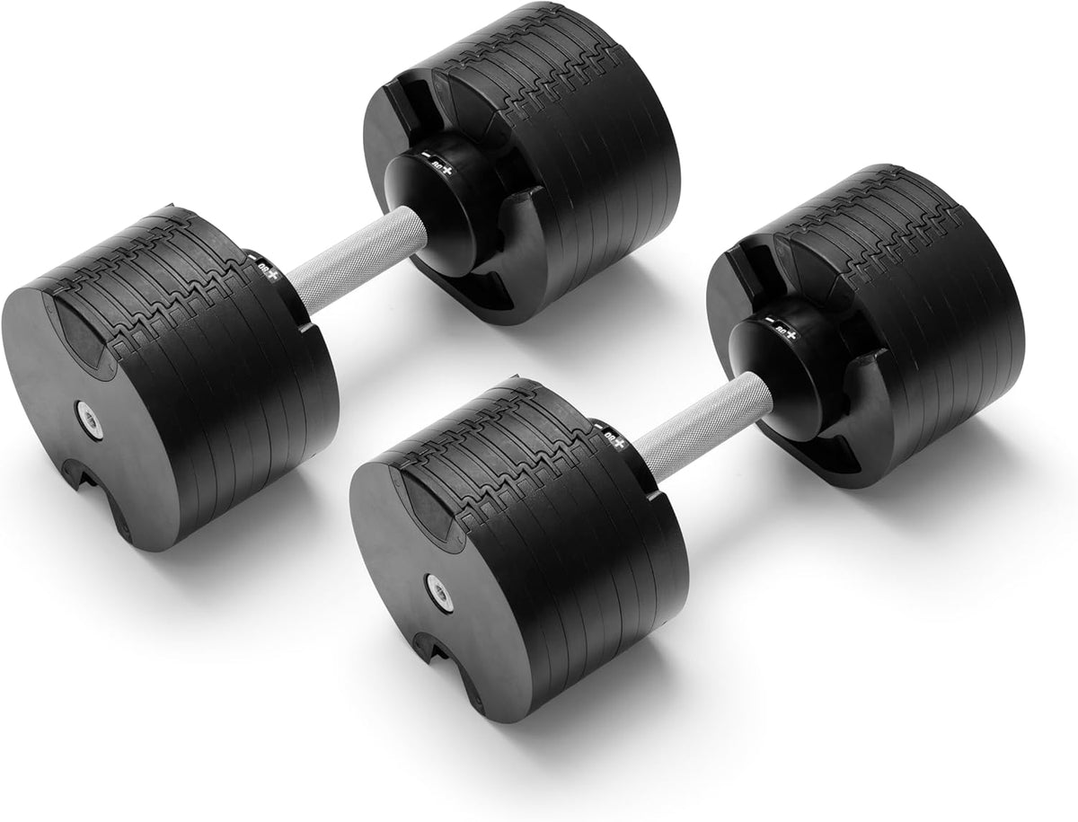 NÜOBELL® Adjustable Dumbbell Set, 5-50 LB or 5-80 LB, Easy Twist 2024-25 Model, All-In-One Weights Set (Pair) for Home, Original Manufacturer