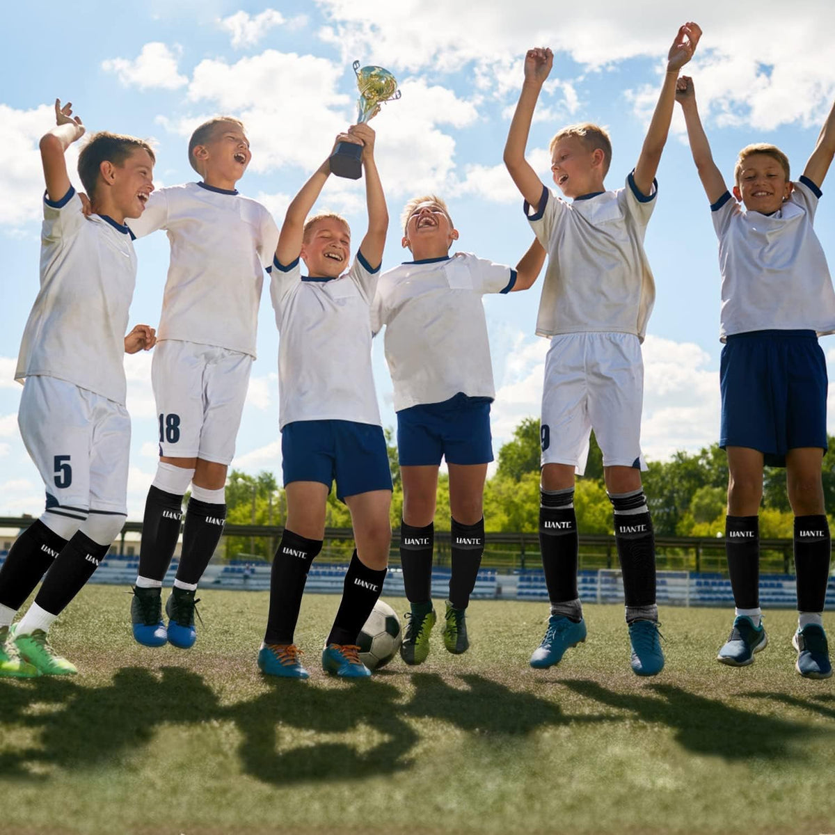 Shin Guards - Soccer Shin Guards with Cushion Protection for Kids/Adults