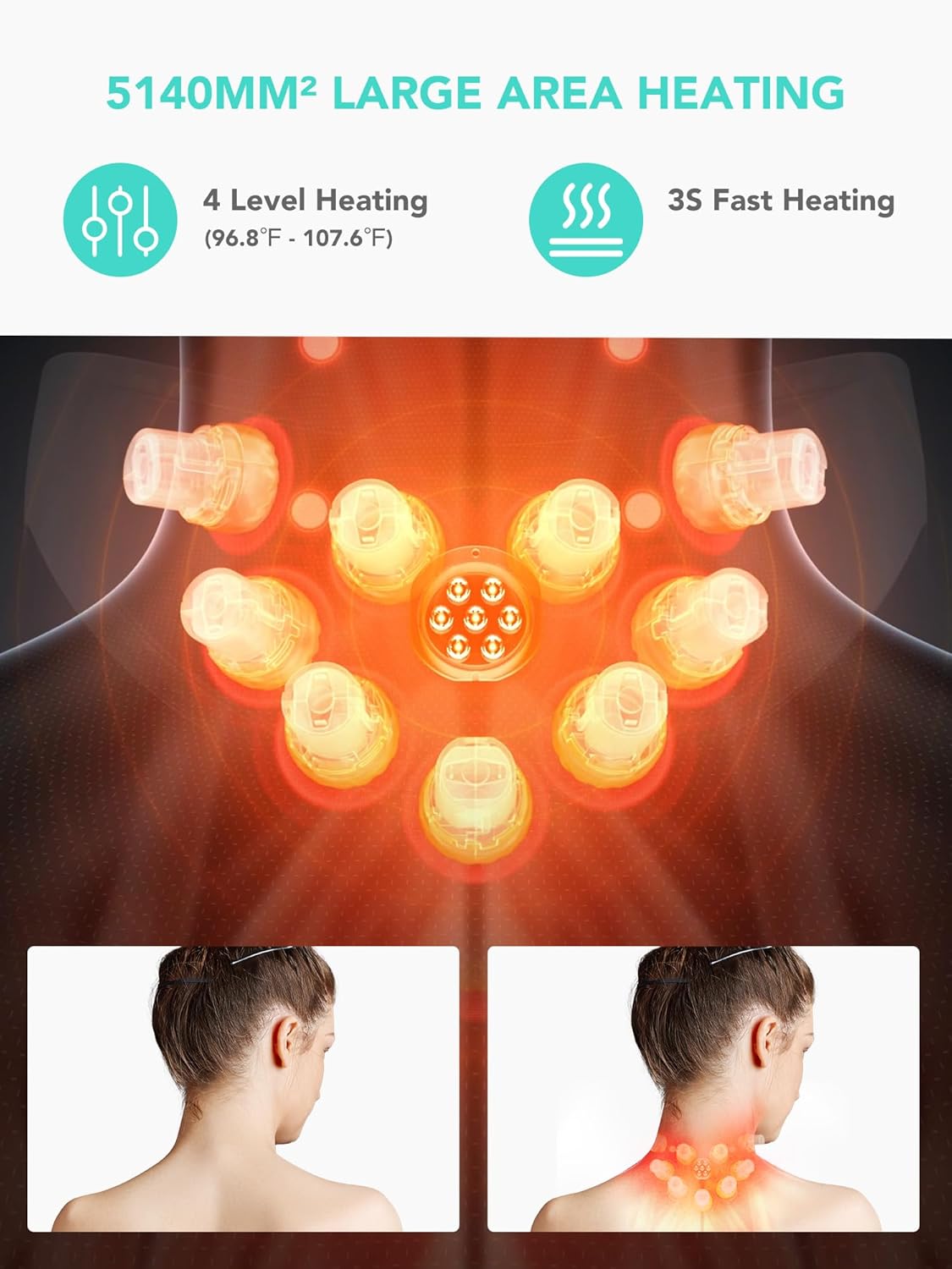 SKG Cordless Neck Massager for Pain Relief Deep Tissue Vibration Foldable Travel Massager,Portable 9D Neck Massager for Office Gifts for Men and Women