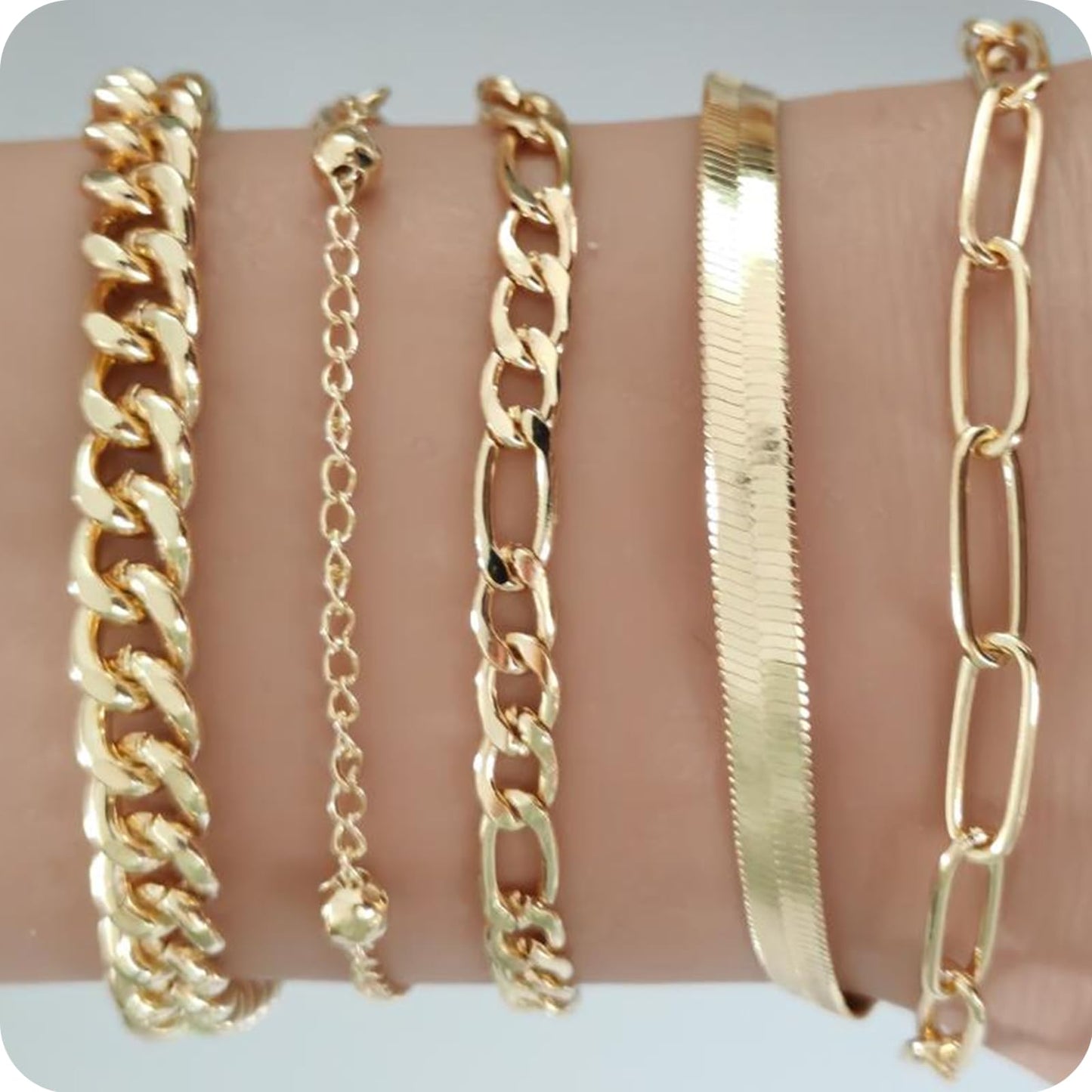 MAGIDOVE 10PCS Anklet Bracelet for Women (21.5+5cm)
