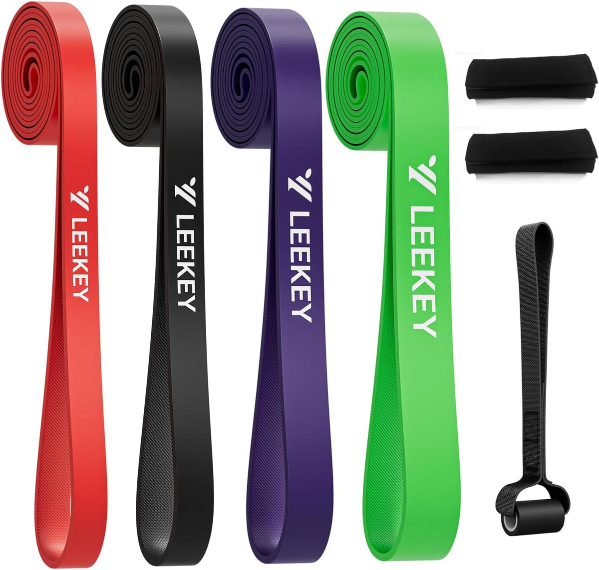 LEEKEY Resistance Bands Set for Pull-Up Assistance & Full-Body Training, Multi-Level Exercise Bands with Bag for Home Workouts, Physical Therapy, Strength Training (Men/Women)